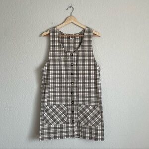 vintage jeanswear dress plaid size medium 100% cotton cottage coquette